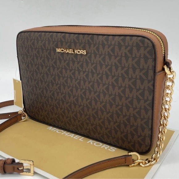 Michael Kors Large EW Crossbody Bag Brown - Picture 1 of 11